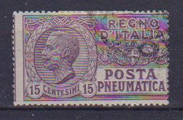REGNO D'ITALIA POSTA PNEUMATICA 1913-23  EFFIGE DI V.EMANUELE III  SASS. 2 USATO VF - Rohrpost
