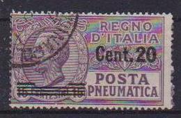 REGNO D'ITALIA POSTA PNEUMATICA 1913-23  EFFIGE DI V.EMANUELE III  SASS. 6 USATO VF - Correo Neumático