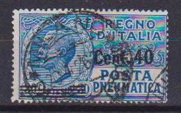 REGNO D'ITALIA POSTA PNEUMATICA 1924-25  EFFIGE DI V.EMANUELE III  SASS. 7 USATO VF - Pneumatic Mail