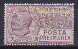 REGNO D'ITALIA POSTA PNEUMATICA 1925  TIPO DEL 1913-23 EFFIGE DI V.EMANUELE III SASS. 8 USATO VF - Poste Pneumatique