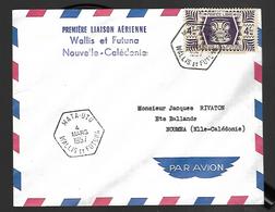 Première Liaison Wallis Et Futuna  Nouvelle Calédonie 04 Mars 1957 - Lettres & Documents