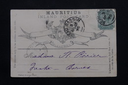 MAURICE - Carte De Correspondance De Beau Bassin Pour Quatre Bornes En 1896, Affranchissement Victoria - L 54381 - Mauritius (...-1967)
