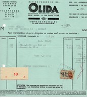 OLIDA - CONSERVES - PARIS - BRUXELLES - CHIMAY - 3 MAI 1954. - Alimentaire