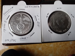 5 Reichsmark 1937 ( ZECCA F ) Argento - Paul Von Hindenburg - 5 Reichsmark