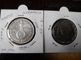 5 Reichsmark 1937 ( ZECCA D ) Argento - Paul Von Hindenburg - 5 Reichsmark