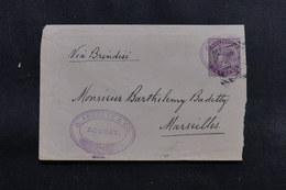 INDE - Enveloppe De Bombay Via Brindisi Pour La France En 1891, Affranchissement Plaisant - L 54409 - 1882-1901 Keizerrijk