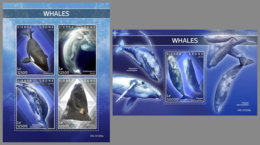 SIERRA LEONE 2019 MNH Whales Wale Baleines M/S+S/S - IMPERFORATED - DH2008 - Whales