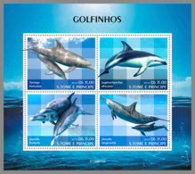 SAO TOME 2019 MNH Dolphins Delfine Dauphins M/S - OFFICIAL ISSUE - DH2008 - Dolphins