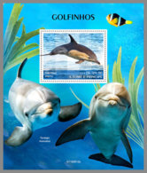SAO TOME 2019 MNH Dolphins Delfine Dauphins S/S - OFFICIAL ISSUE - DH2008 - Dolphins