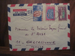 SENEGAL 1972 CARCASSONNE Cover Enveloppe Air Mail Par Avion Mois Mondial Du Coeur 35f Poupée De Gorée 4f + 1f - Senegal (1960-...)