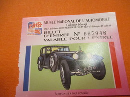 Musée National De L'Automobile/ Collection Schlumpf/Bugatti /MULHOUSE/ 1993        TCK194 - Tickets D'entrée