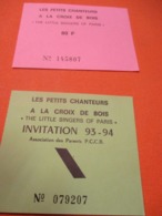 3 Tickets / Les Petits Chanteurs à La Croix De Bois / The Little Singers Of Paris / /1994 TCK198 - Tickets - Vouchers