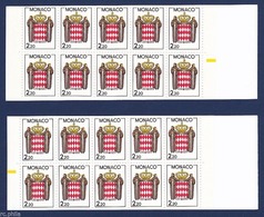 RC 15813 MONACO CARNETS N° 1 ARMOIRIES 2F20 REPERES ELECTRONIQUES A DROITE ET A GAUCHE NEUF ** MNH - Markenheftchen