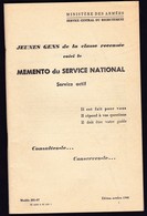 FRANCE 1966   Militaria     "Mémento Du Service National" Jeunes Gens De La Classe Recensée Service Actif  Modèle 301-07 - Francia