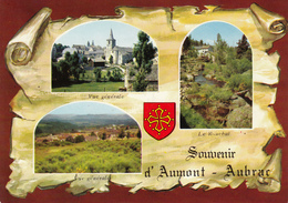 48 AUMONT AUBRAC - 3 VUES SUR PARCHEMIN - BLASON DU LANGUEDOC - Aumont Aubrac