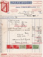 SUPEROIL - JEAN CRENIER & Cie - HUILES - GRAISSES POUR AUTOS & MOTOS - INDUSTRIELLES - HAVELANGE - 11 MARS 1927. - Automobile