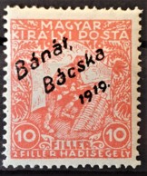 BANAT BACSKA 1919 - MLH - Sc# 10N17 - 10f - Banat-Bacska