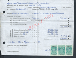 DOCUMENT COMMERCIAL 1989 DE CARNEIRO & MIRANDA GIAO VILA DO CONDE SUR TIMBRES FISCAUX DU PORTUGAL : - Brieven En Documenten