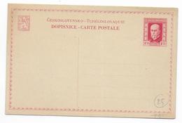 TCHECOSLOVAQUIE - 1926 - CP ENTIER POSTAL Pour ETRANGER - RARE P43 - Cartoline Postali