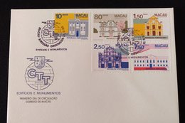 MAC1115-Macau FDC With 5 Stamps - Macau Buildings And Monuments - Macau - 1983 - FDC