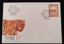 MAC1125-Macau FDC With 1 Stamp - Lunar Year Of The Tiger - Macau - 1986 - FDC