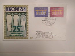 1984 Europa CEPT Serie N.2 Valori Serie Completa 25°anniversario - Storia Postale