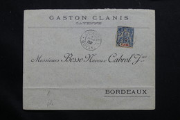 GUYANE - Enveloppe Commerciale De Cayenne Pour Bordeaux En 1902, Affranchissement Type Groupe - L 54481 - Lettres & Documents