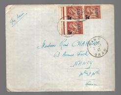 Algérie Lettre Du 02 07 1947 De  Oran Pour Nancy - Covers & Documents