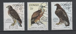 (S0111) CONGO (BRAZZAVILLE), 1993 (Birds Of Prey). Complete Set. Mi ## 1354-1356. Used - Oblitérés