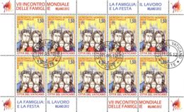 Vatican 2012 Mi# 1742 Kleinbogen Used - Sheet Of 10 (5 X 2) - 7th World Meeting Of Families - Oblitérés