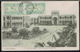 Cote Des Somalis- 1915 - Affr. N° 70 X 2 Sur CPA "Secrétariat Et Palais De Justice Djibouti" Cor. Pour La Haye (Hollande - Covers & Documents