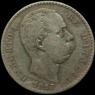 LaZooRo: Italy 2 Lire 1887 R VF - Silver - 1878-1900 : Umberto I