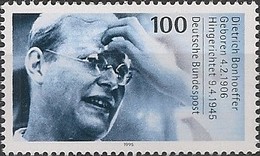 GERMANY (BRD) - 50th DEATH ANNIV. OF DIETRICH BONHOEFFER (1906-1945), PROTESTANT THEOLOGIAN 1995 - MNH - Theologians
