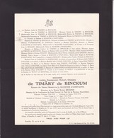 BINKOM André De TIMARY De BINCKUM époux Le MAISTRE D'ANSTAING KERSBEEK-MISCOM 1898 - Enterré Binkom 1949 - Obituary Notices