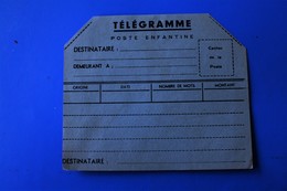 FRANCE - Poste Enfantine - Fiche De Télégramme  --- France Pseudo Entiers Privés Document De La Poste - Pseudo Privé-postwaardestukken