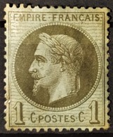 FRANCE 1870 - MNH - YT 25 - 1c - 1863-1870 Napoleon III Gelauwerd