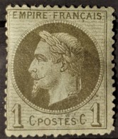 FRANCE 1870 - MNH - YT 25 - 1c - 1863-1870 Napoleon III Gelauwerd