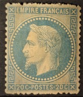 FRANCE 1868 - MNH - YT 29B - 20c - 1863-1870 Napoleon III Gelauwerd