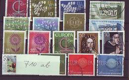 0710ab: Europa- Cept- Ausgaben Deutschland Gestempelt, Kleines Lot Auf Steckkarte - Sammlungen