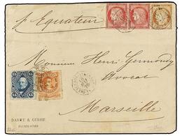 ARGENTINA. 1876. BUENOS AIRES A MARSELLA (Francia). Sobre Circulado Con Sellos Argentinos De 5 Cts. Rojo Y 15 Cts. Azul  - Autres & Non Classés