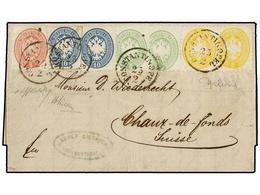 LEVANTE: CORREO AUSTRIACO. 1867. CONSTANTINOPLE To CHAUX-DE-FONDS (Switzerland). Entire Letter Bearing 1864 Perf. 9 1/2  - Autres & Non Classés