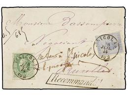 BELGICA. Of.18, 30. 1874. SAINT NICOLAS To BRUXELLES. Envelope Franked With 10 Cts. Green And 20 Cts. Blue, Tied By ST.  - Other & Unclassified