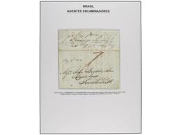 BRASIL. 1829-1871. AGENTES ENCAMINADORES. Colección Montada En Hojas De álbum. Consta De 23 Cartas Con Distintas Marcas, - Autres & Non Classés