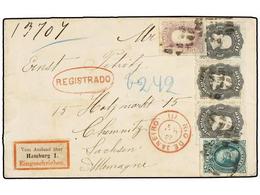 BRASIL. Sc.59 (3), 62, 65. 1878 (28 Oct.). RÍO DE JANEIRO A ALEMANIA. 20 Reis Lila, 100 Reis Verde Y 200 Reis Negro (3). - Autres & Non Classés