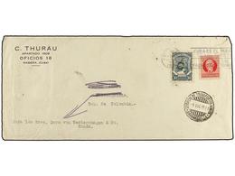 CUBA. (1929 (12-VII). HABANA A HONDA Vía BARRANQUILLA. Circulada Con Sello De 2 Cts. Rosa Y Sello De SCADTA De 30 Cts. A - Autres & Non Classés