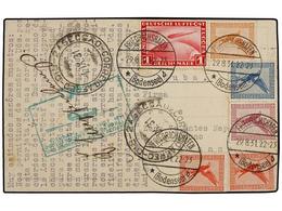 CUBA. 1931 (29-VIII). ALEMANIA A LA HABANA. Circulada Con Sellos Alemanes De 10 Pf. (2), 15 Pf. Y 1 MK Por Correo GRAF Z - Autres & Non Classés