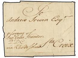 ANTILLAS DANESAS. 1764 (March 17). INCOMING MAIL FROM SPAIN. CADIZ To ST. CROIX. Entire Letter Sent Privatelly, Ms. 'por - Andere & Zonder Classificatie