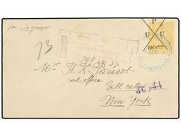 REPUBLICA DOMINICANA. 1891. STO. DOMINGO A U.S.A. Sobre Entero Postal De 70 Ctvos. S. 15 Ctvos. Amarillo, Al Dorso Llega - Other & Unclassified