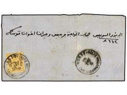 EGIPTO. 1867 (May 9). GEDDA. SAUDI ARABIA. Letter Sheet Franked With 2 Piastres Yellow Tied With POSTE VICE-REALI EGIZIA - Autres & Non Classés