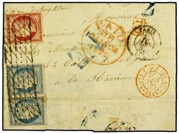 FRANCIA. 1852 (Jan 23). Cover To HAVANA (Cuba), Opened For Better Exhibit Display, Mailed From PARIS Via London (Jan 24) - Andere & Zonder Classificatie